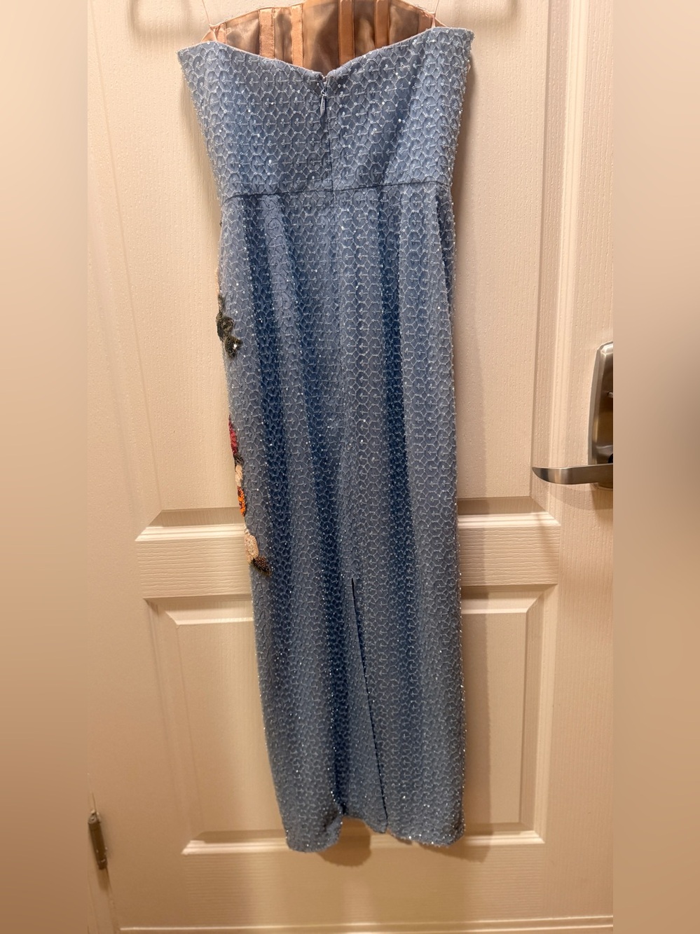 Helsi Silvia Strapless Stretch Sequin Midi Dress BABY BLUE Size XS Preloved - Picture 7 of 9